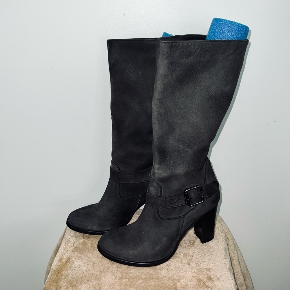 Vera Gomma Gray Leather Knee-High Boots - Italy - Women’s Size 7.5 EU 38 - Picture 3 of 12